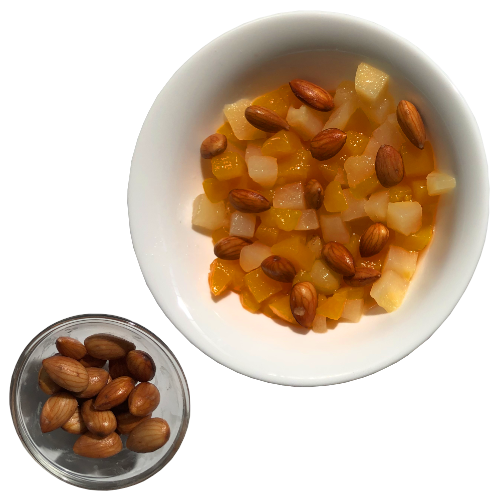 fruit salad with fresh almonds